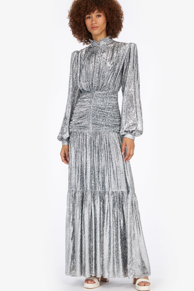 Costarellos Women's Faye Metallic Maxi Dress In Silver