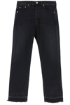 VALENTINO STRAIGHT JEANS WITH UNSTITCHED HEM