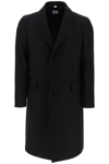 BURBERRY WOOL AND CASHMERE COAT WITH PATCH