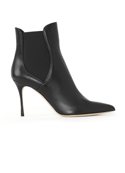 St John Nappa Leather Ankle Boot In Black