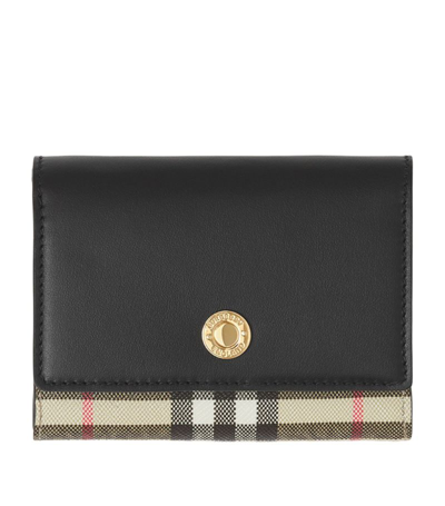 Burberry Leather Vintage Check Wallet In Multi