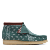 Clarks Wallabee Bandana-print Desert Boots In Green