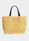 Stand Studio Small Sherpa Shopping Tote Bag In Sand/sand