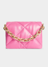 Stand Studio Brynn Quilted Leather Chain Shoulder Bag In Fuchsia,gold