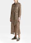 Golden Goose Belted Leopard-print Metallic Fil Coupé Chiffon Midi Shirt Dress In Brown Black Gold