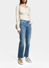 Golden Goose Golden Ws Cropped Flare Medium Wash Jeans In Medium Blue