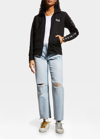 Golden Goose Grosgrain-trim Tech Jersey Track Jacket In Black