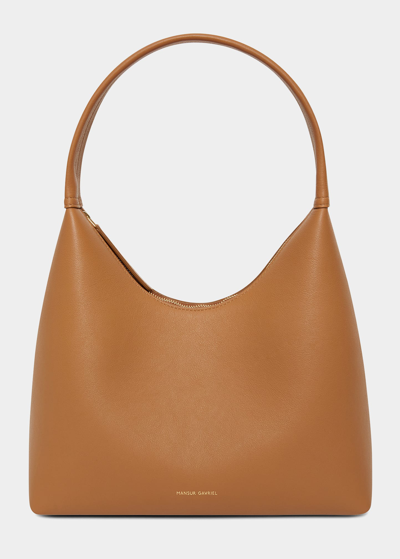 Mansur Gavriel Zip Leather Top-handle Bag In Caramel