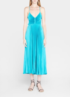 A.l.c Gemini Pleated Tie-back Cutout Midi Dress In Tile