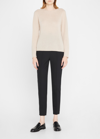 Lafayette 148 Raglan-sleeve Crewneck Cashmere Sweater In Taupe Melange
