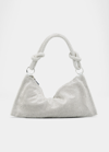 Cult Gaia Hera Nano Knotted Embellished Shoulder Bag In Silver