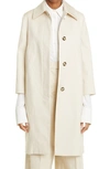 Proenza Schouler Cotton Gabardine Single-breasted Coat In Putty