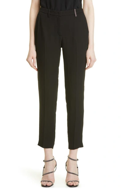 Fabiana Filippi High Waist Bead Detail Ankle Pants In Black