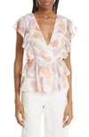 Ted Baker Rowyn Printed Ruffled Blouse In Natural