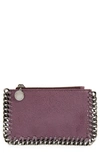 Stella Mccartney 'small Falabella' Faux Leather Zip Card Case In Amethyste