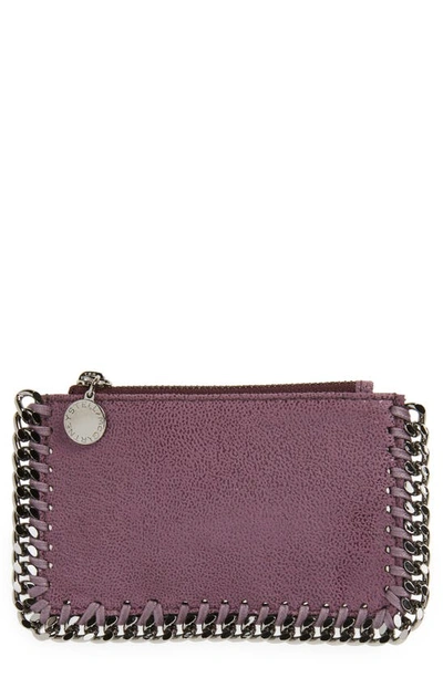 Stella Mccartney 'small Falabella' Faux Leather Zip Card Case In Amethyste