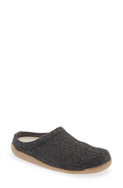 Sanita Lodge Wool Felt Slipper In Charcoal