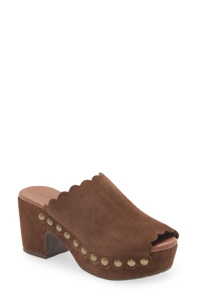 Chocolat Blu Genessis Platform Clog In Chocolate Suede