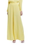 L Agence Nikita Wide Leg Crepe Pants In Light Maiz