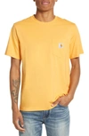 Carhartt Logo Pocket T-shirt In Pale Orange