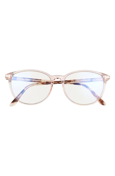 Tom Ford 53mm Cat Eye Blue Light Blocking Glasses In Pink