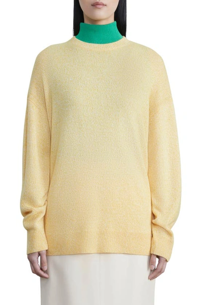 Lafayette 148 Drop-shoulder Cashmere Sweater In Dandelion Multi