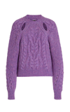 Isabel Marant Paloma Cable-knit Wool-blend Sweater In Purple
