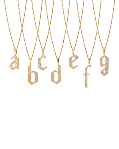 Bridget King Jewelry 14k Diamond Alphabet Necklace In Rose Gold