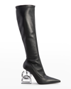 DOLCE & GABBANA DG POP LEATHER KNEE BOOTS