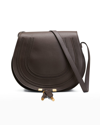 Chloé Marcie Medium Saddle Crossbody Bag In 297 Bold Brown