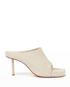 Jacquemus Les Mules Nuvola Calfskin Sandals In Light Grey