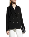 Polo Ralph Lauren Camden Double-breasted Stretch-wool Jacket In Black