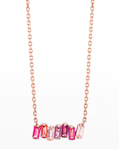 Kalan By Suzanne Kalan 14k Rose Gold Bar Necklace In Pink Mix In Rg