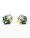 KALAN BY SUZANNE KALAN 14K YELLOW GOLD POST EARRINGS IN GREEN MIX