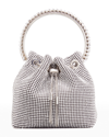 Jimmy Choo Bon Bon Satin Crystal Mesh With Crystal In Silver