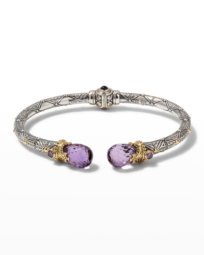 Konstantino Silver And Gold Amethyst Bracelet