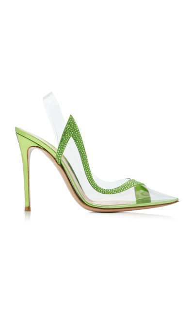 Gianvito Rossi Women's Hortensia Embellished Leather; Pvc Pumps In Green