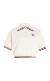 Miu Miu White Short Sleeve Polo Shirt With Embroidery In White