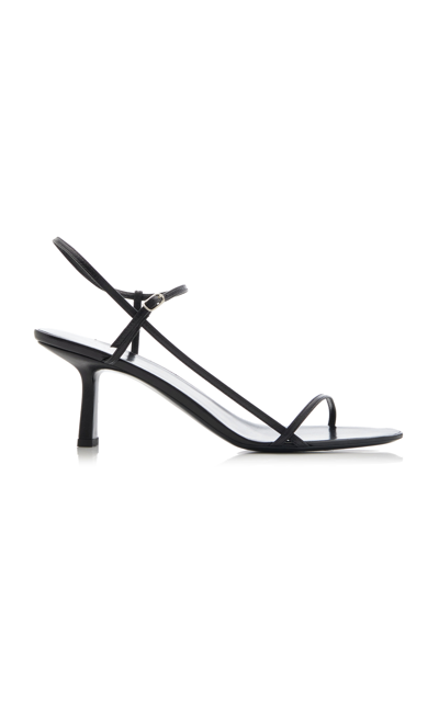 The Row Bare Leather Sandals In Black