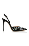 Gianvito Rossi Spectra 105 Slingback Pumps In Suede Leather In Black