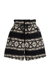 Isabel Marant Étoile Linima Patterned Cotton Shorts In Black