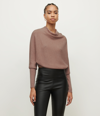 Allsaints Ridley Cropped Sweater In Pashmina Pink