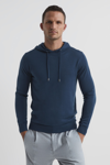 Reiss Holland Wool Knit Hoody In Bright Airforce