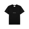Mki Miyuki Zoku Staple Brand-print Organic-cotton T-shirt In Black