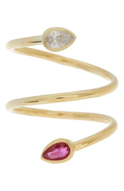 Gabi Rielle Double Twist Crystal Ring In Gold