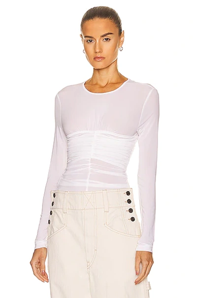 Isabel Marant Jalila Ruched Stretch-jersey Top In White