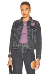 Off-white Meteor Denim Jacket In Dark Grey