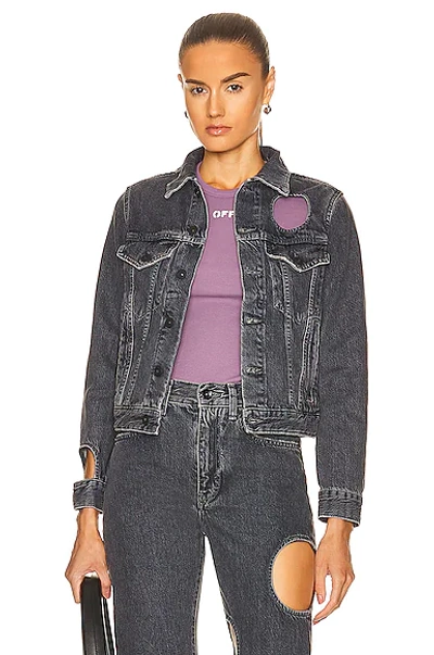 Off-white Meteor Denim Jacket In Grey