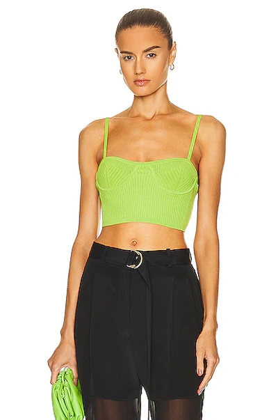 Helmut Lang Green Rib Eyelet Camisole