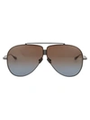 Valentino Garavani Blak Rhodium Titanium Sunglasses In Black Rhodium W/ Dark Brown To Blue Gradient